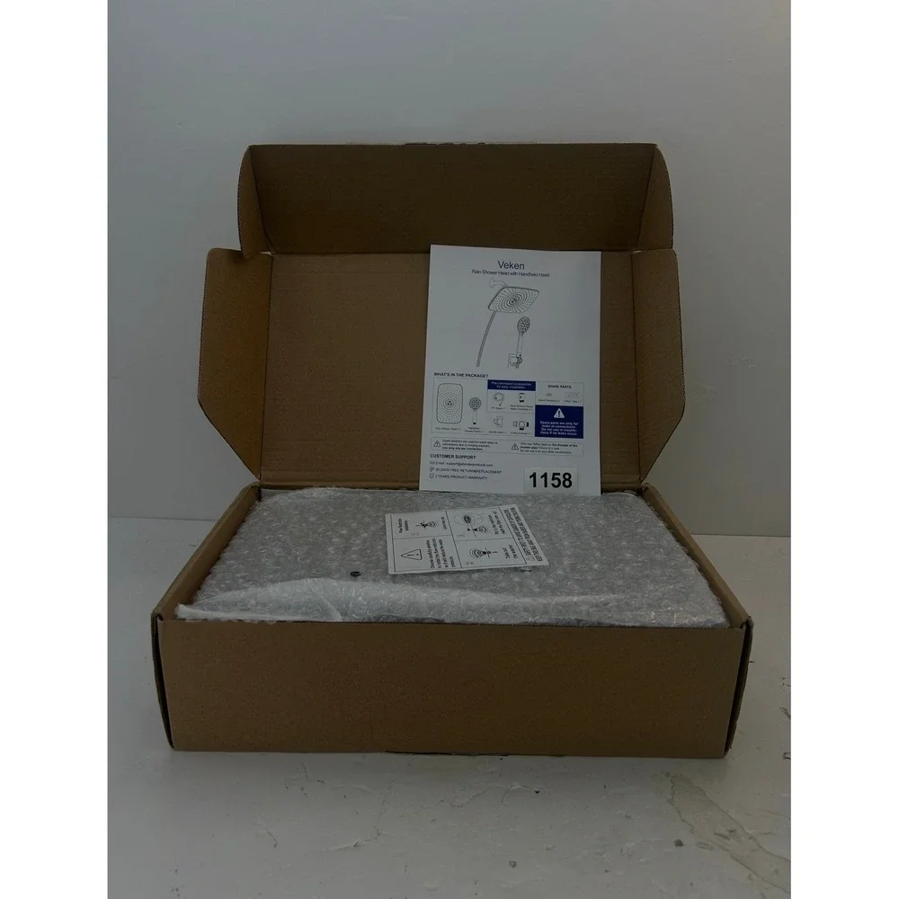 Veken Rain Shower Head with Handheld Head  One Size Silver